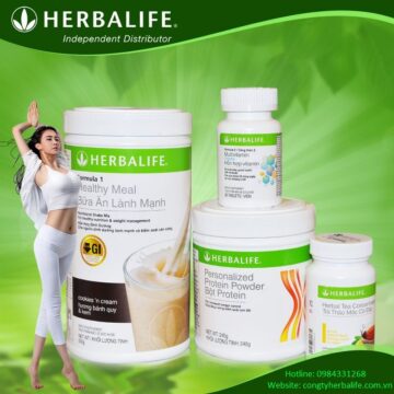 HERBALIFE – Bộ 4 sp hỗ trợ giảm cân nâng  (F1, F2, PPP, Trà)